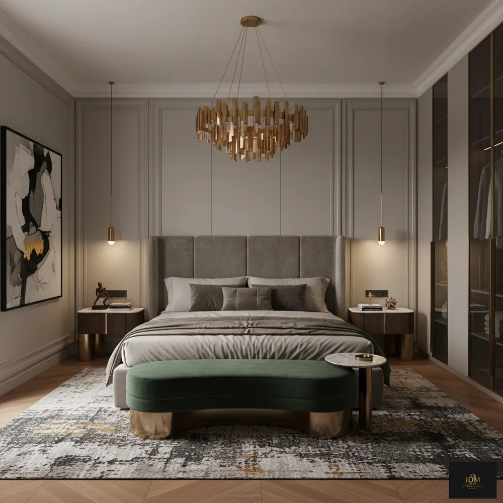 Warm Minimalist Master Bedroom with Organic Textures