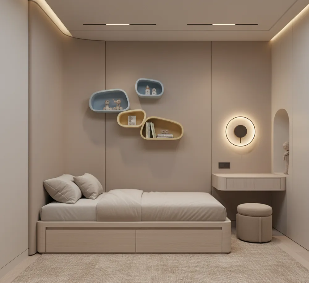 Playful & Space-Saving Kids Bedroom with Study Zone - Kandivali West, Mumbai Turnkey Interior Design