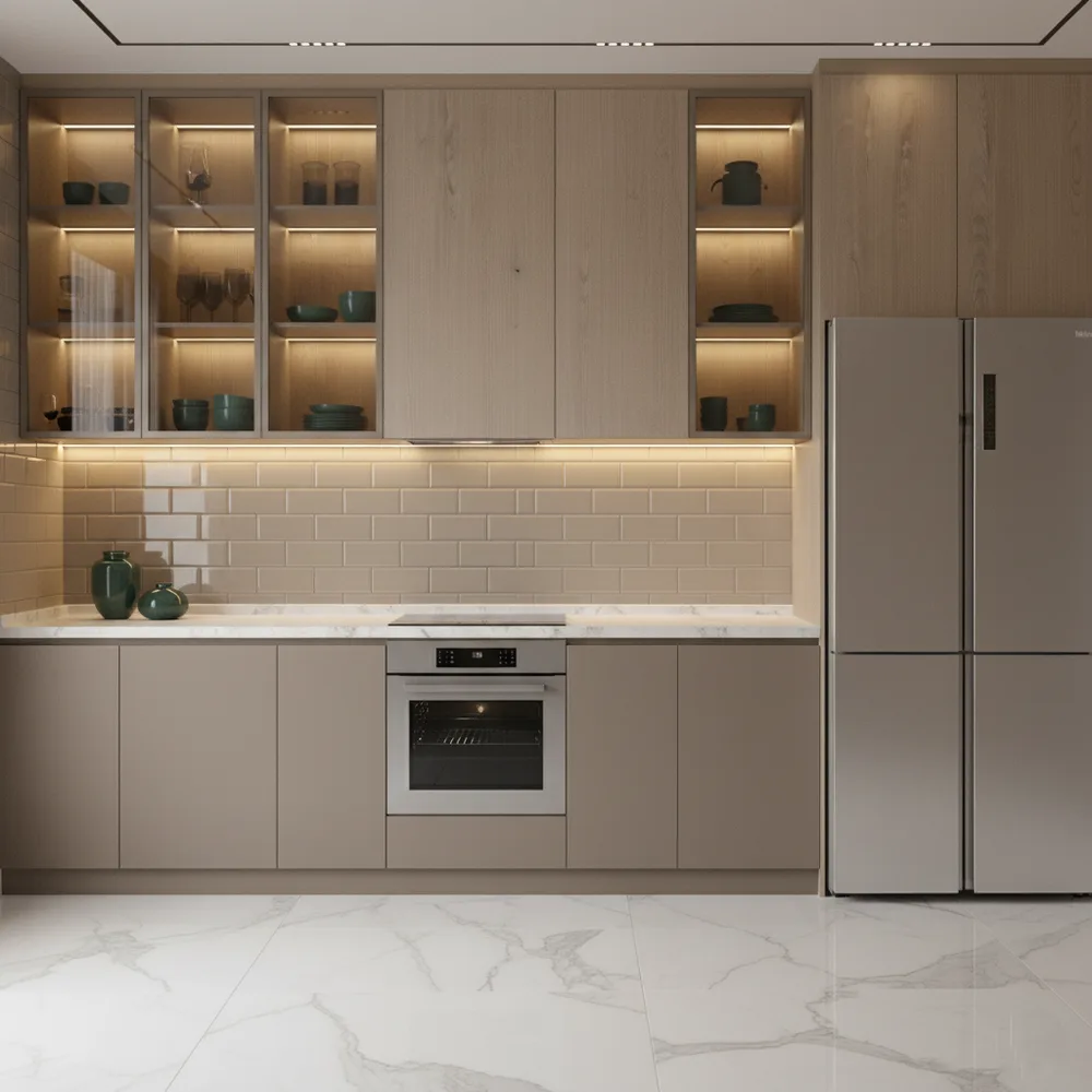 Parallel Modular Kitchen with Tall Appliance Unit - Goregaon East, Mumbai Turnkey Interior Design