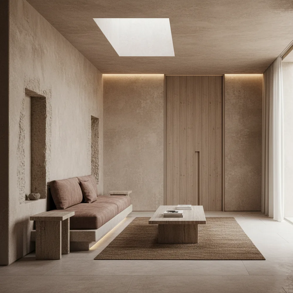 Clean-Line Minimalist Living Room with Natural Sunlight - Chembur, Mumbai Turnkey Interior Design