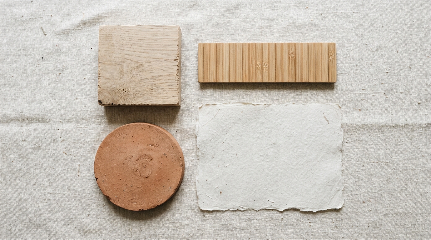 Japandi minimal material palette
