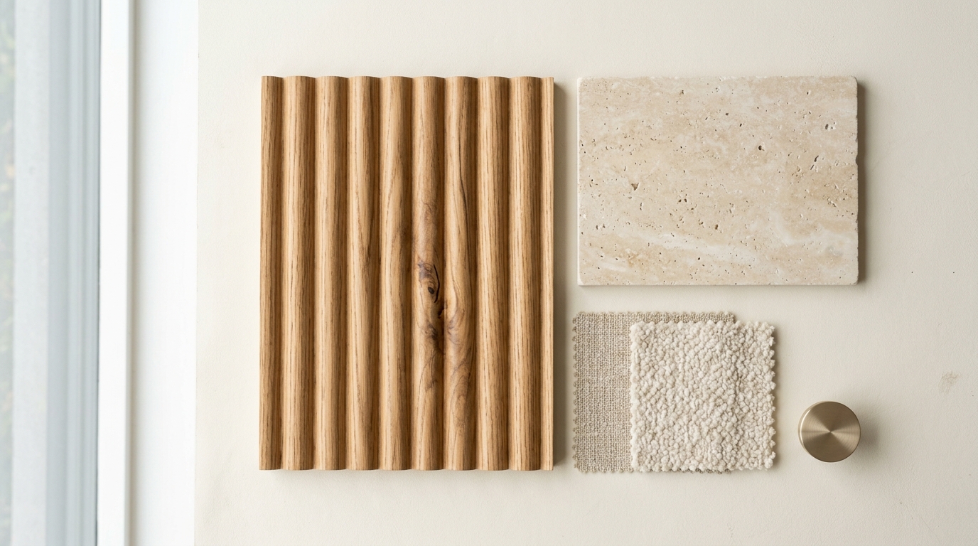 Warm contemporary material palette