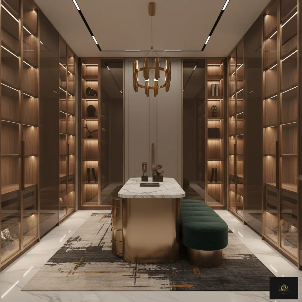 Modern Walk-In Wardrobe Suite with Full Dressing Mirror - Khar West, Mumbai Turnkey Interior Design